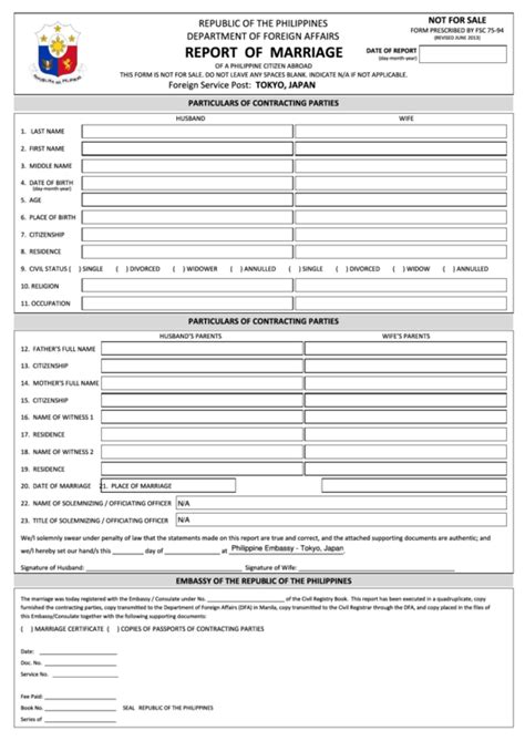 philippines report of marriage.